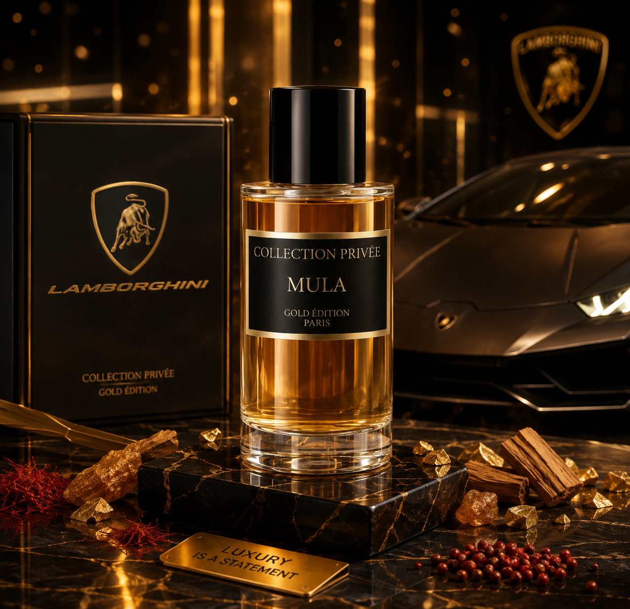 Mula Gold - parfum de luxe oriental boisé, produit de beauté Élégance Parfum